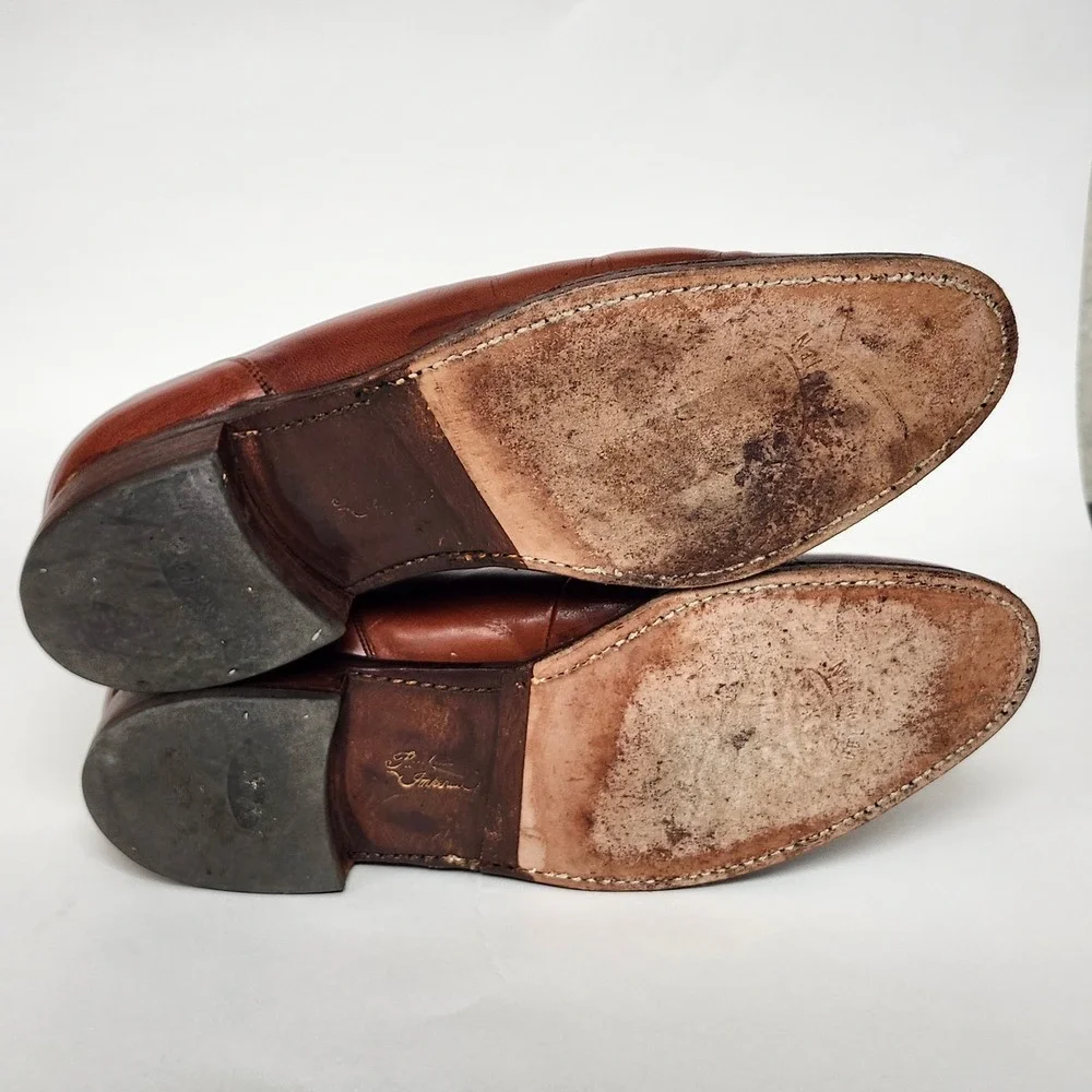Vintage Florsheim Imperial Brown Leather Tassel Loafers Goodyear 10D 93287